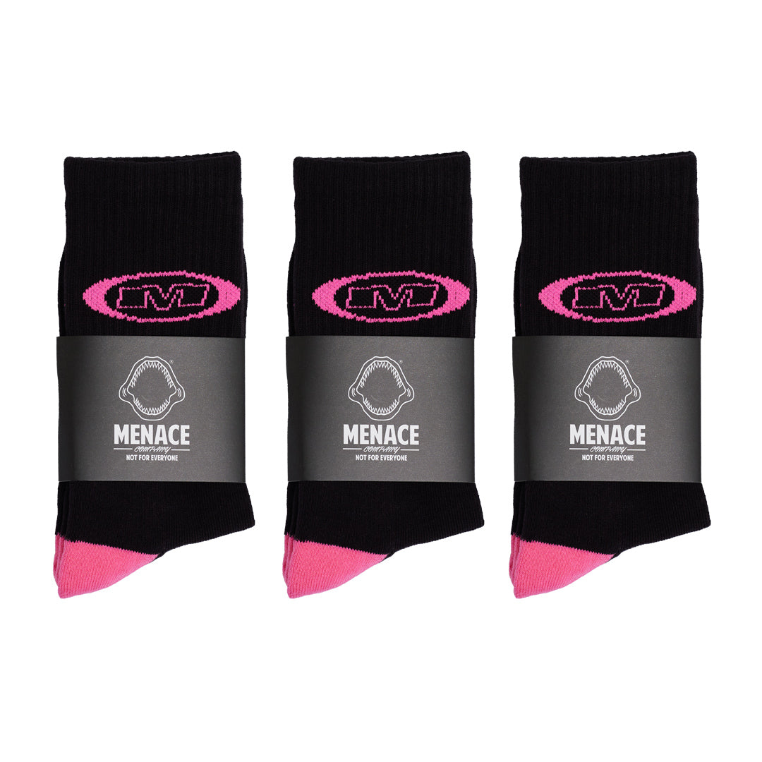 Mlogo Socks (blk/pink)